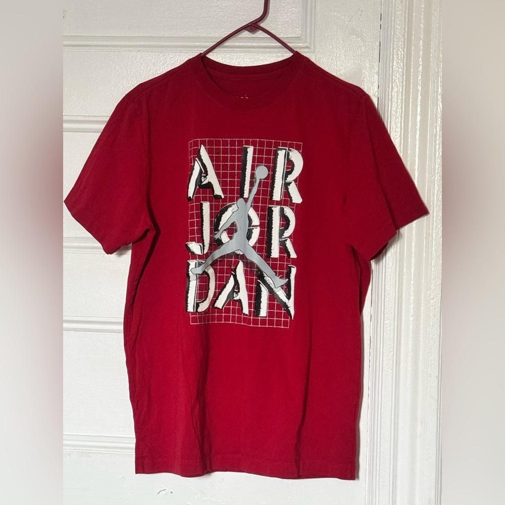 Jordan Red Short-Sleeve Graphic Tee with Jumpman Print